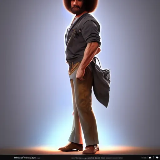 Prompt: bob ross as shaft, art by artgerm and greg rutkowski and alphonse mucha, concept art, octane render, unreal engine 5, highly detailed, high quality, 8 k, soft lighting, realistic face, path traced