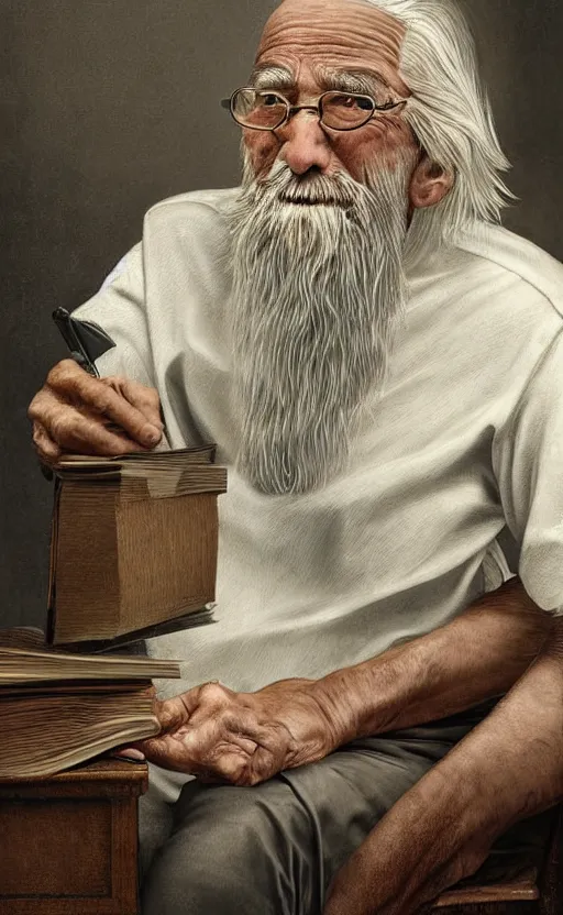 Image similar to old man doing hard work do what we can then leave it to god non - fiction elegant highly detailed digital painting 8 k uhd highly consistent object intricate sharp focus illustration, art by robin eley, paul lung, samuel silva