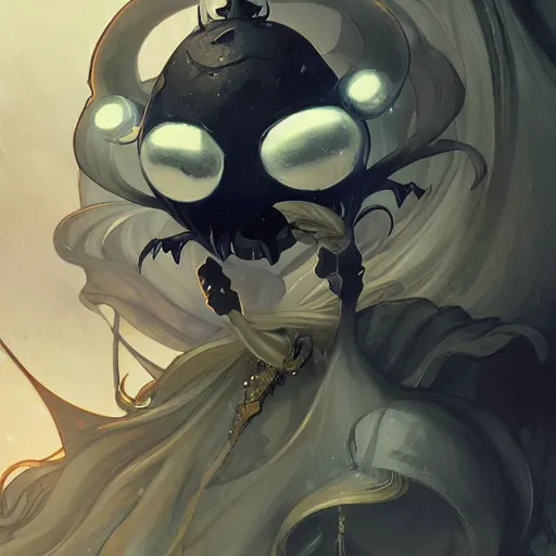 Image similar to Hollow Knight: Silksong , highly detailed, digital painting, artstation, concept art, sharp focus, illustration, art by greg rutkowski and alphonse mucha