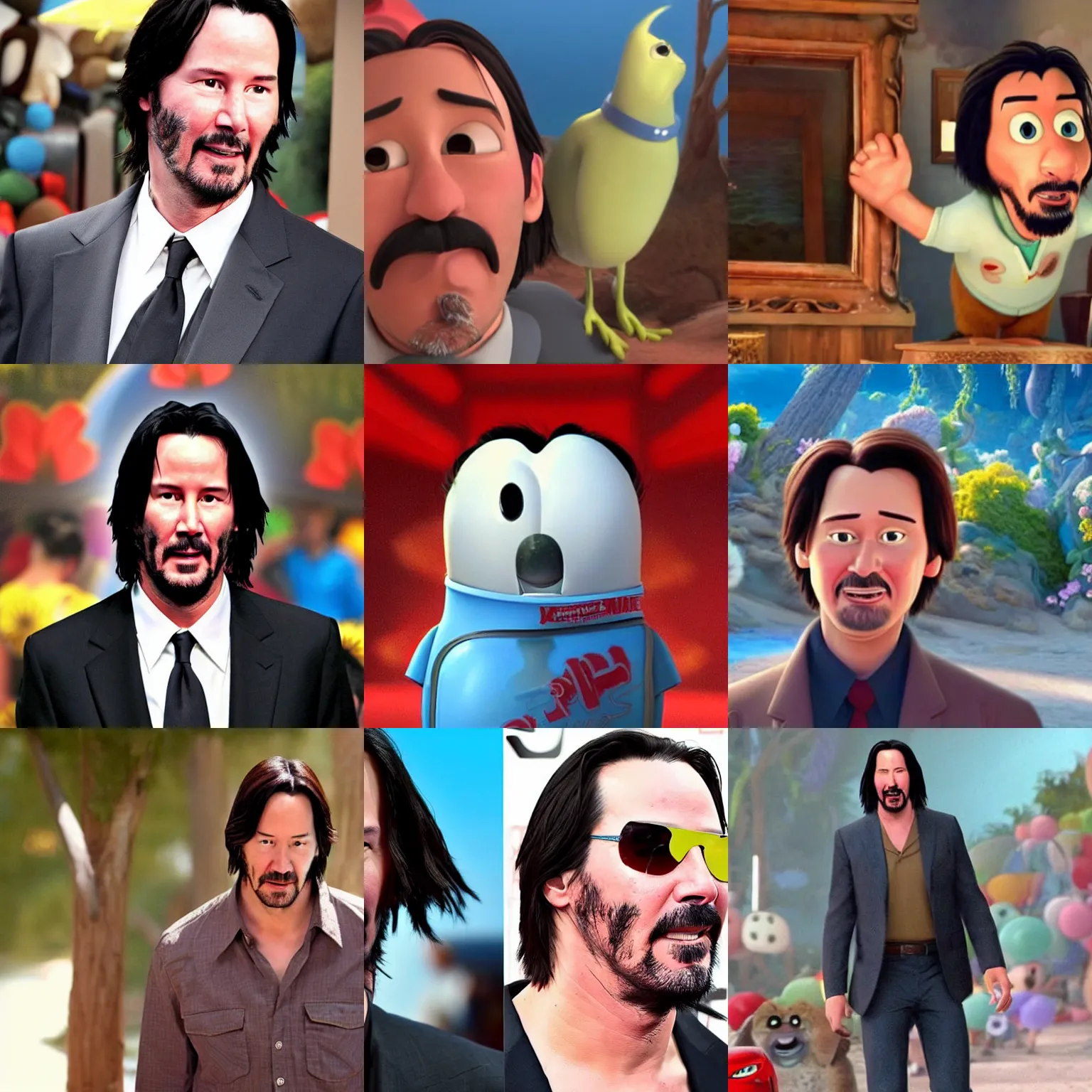 Prompt: keanu reeves as seen in Disney Pixar's Up (2009) 👀