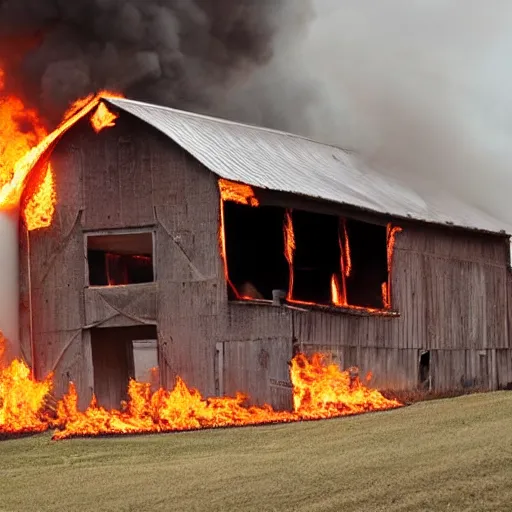 Image similar to barn on fire