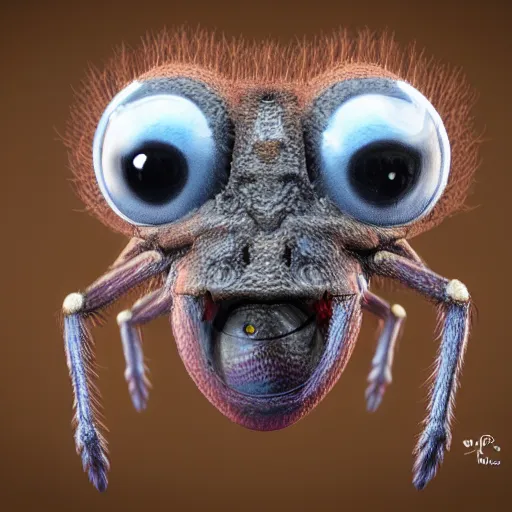 Prompt: tiny embryonic spider horse creature with 8 legs and one large eye for a head, trending on artstation, scary, subsurface scattering, horse, spider