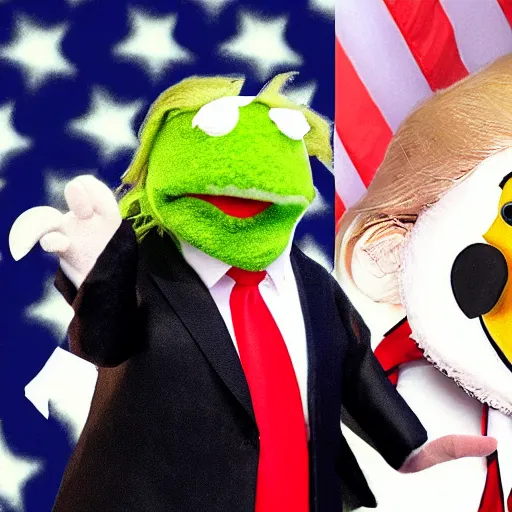 Image similar to donald trump as an angry muppet!!!!!