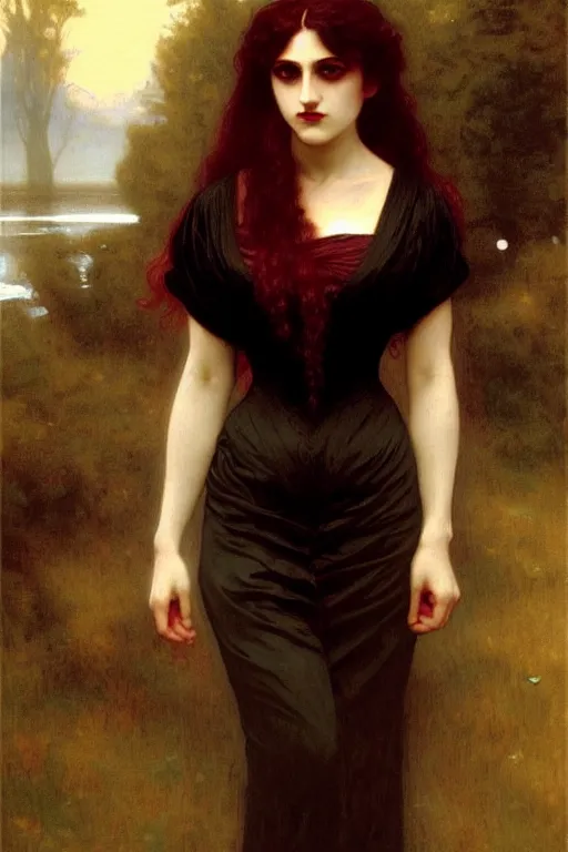 Image similar to victorian vampire, painting by rossetti bouguereau, detailed art, artstation