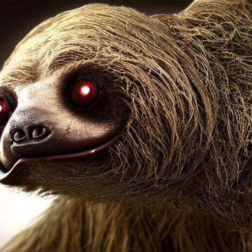 Prompt: star wars but everyone is a sloth, imax, photorealistic, detailed face