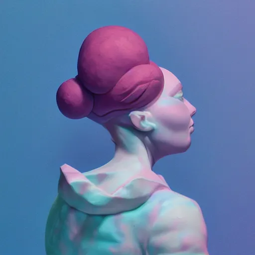 Prompt: abstract 3d female pastel sculpture by james jean and Jason Chan, redering, redshift, octane