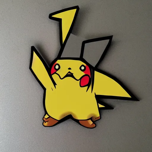 Image similar to Pikachu made out of Plywood