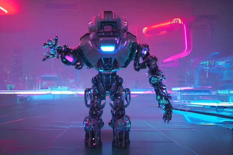 ArtStation - Cyberpunk Purple Robot 4k