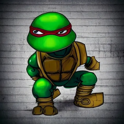 Image similar to robotic steampunk teenage mutant ninja turtle