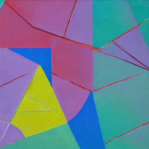 Prompt: a geometric painting by karl kvaran