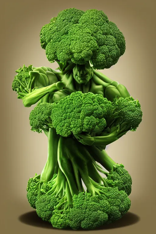 Prompt: a humanoid figure broccoli man, ripped, highly detailed, digital art, sharp focus, trending on art station, anime art style