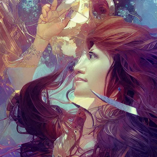 Prompt: Last selfie on earth, intricate, highly detailed, digital painting, artstation, smooth, sharp focus, illustration, art by artgerm and greg rutkowski and alphonse mucha