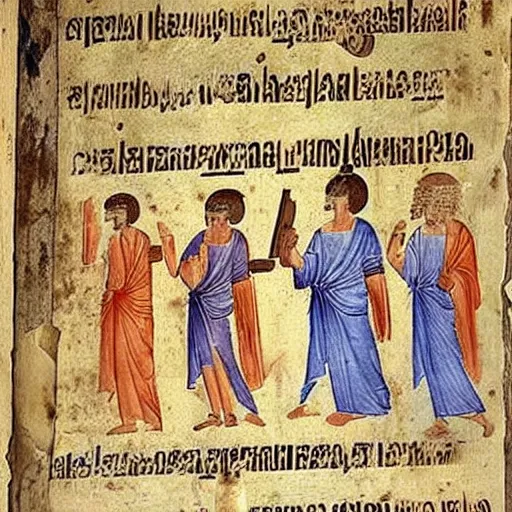 Prompt: ancient greek manuscript about mobile smartphones