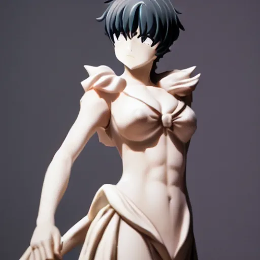 Prompt: photo of roman statue of tsubasa hanekawa