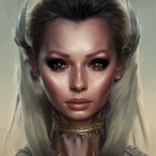 Image similar to isabelledeltore, d & d, fantasy, portrait, highly detailed, digital painting, trending on artstation, concept art, sharp focus, illustration, art by artgerm and greg rutkowski and magali villeneuve