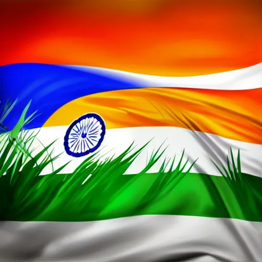 Image similar to a beautiful landscape in the colors of indian national flag