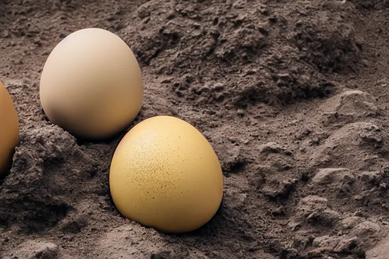 Image similar to Desert in an egg with concrete walls and golden domes, high quality