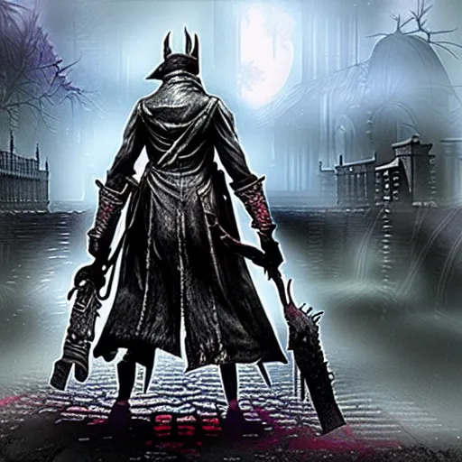 Image similar to bloodborne with nintendo 6 4 graphics