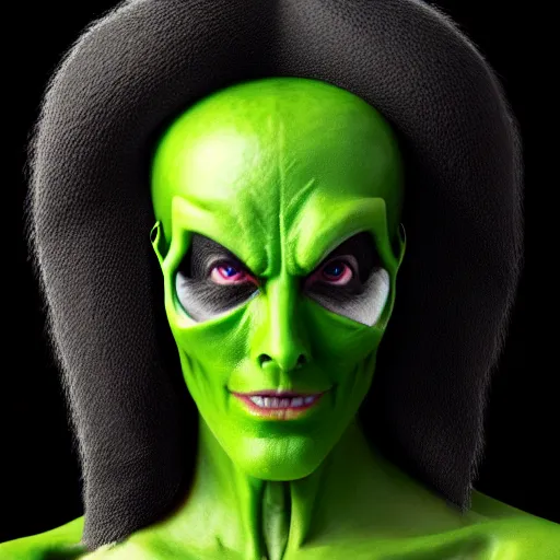 Image similar to vegan supervillain, UHD, hyperrealistic render, highly detailed, 4k, artstation