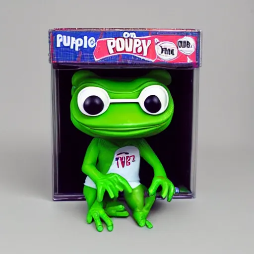 Image similar to very very cute Pepe the Frog as a Funko Pop by Matt Furie, Feels Good Man