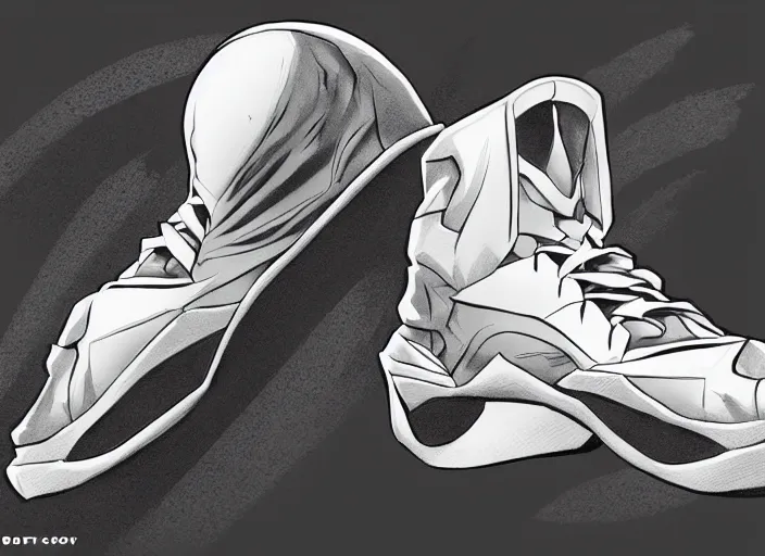 Prompt: basketball sneakers concept of moon knight, trending on artstation, smooth, sharp focus