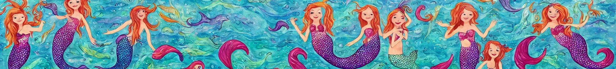 Prompt: joyful mermaids