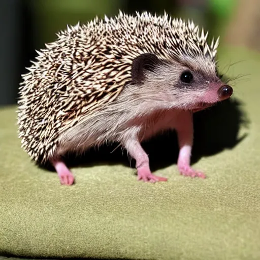 Prompt: hedgehog with spiders on its back
