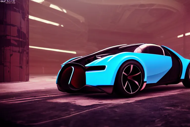 Prompt: cyberpunk bugatti concept inspired sports car, futuristic look, highly detailed body, very expensive, photorealistic camera shot, bright studio setting, studio lighting, crisp quality and light reflections, unreal engine 5 quality render