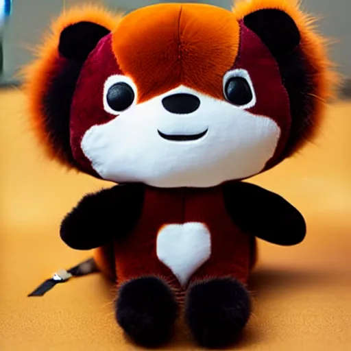 Prompt: a red-panda plushie