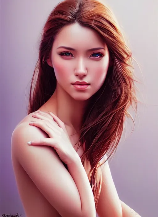 Image similar to photo of a gorgeous young woman in the style of stefan kostic, realistic, sharp focus, 8 k high definition, insanely detailed, intricate, elegant, art by stanley lau and artgerm