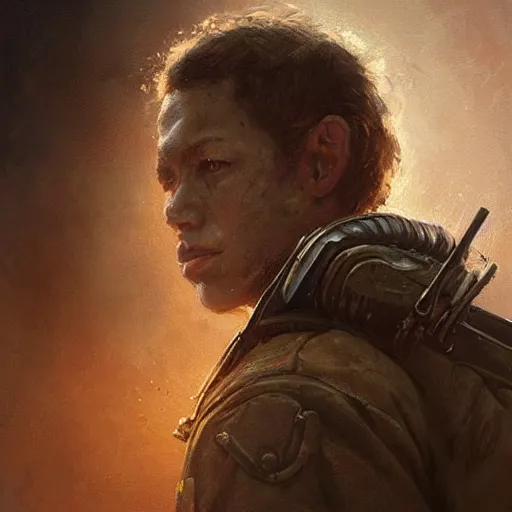 Prompt: portrait of a man by greg rutkowski, tye sheridan as a colonial marine, from aliens franchise, he is about 2 0 years old, military composure, highly detailed portrait, digital painting, artstation, concept art, smooth, sharp foccus ilustration, artstation hq