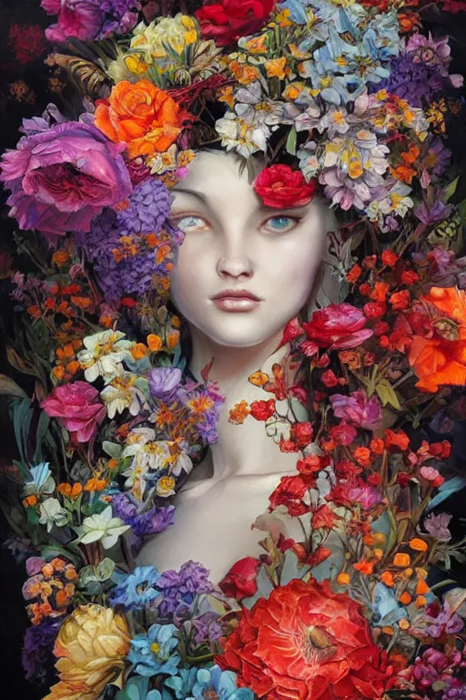 Image similar to a bouquet of colorful flowers, detailed painting, by James Jean and Ross Tran and Roger deam, masterpiece, award winning painting