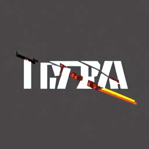 Image similar to modern logo, simplified, railgun, anime.
