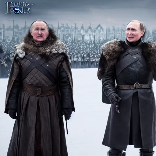 Image similar to Vladimir Putin in the style of a king in Game of Thrones