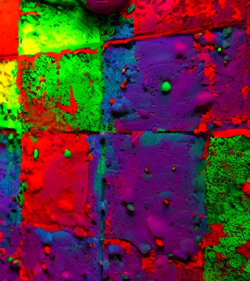 Prompt: mold corrosion abstract 3 d sculpture red purple green dark blue yellow cinematic lighting, highly detailed 8 k