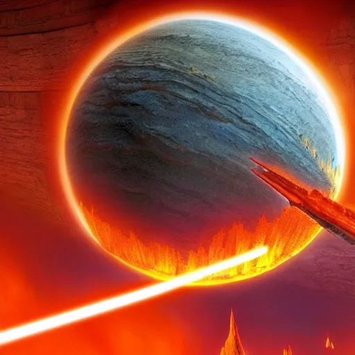 Image similar to planet mustafar from star wars revenge of the sith