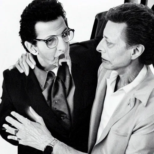 Image similar to jeff goldblum having a special moment with christopher walken