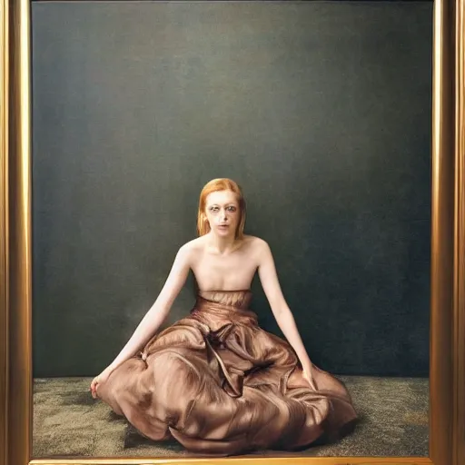 Prompt: SOPHIE the musician, photographed by Annie Leibovitz, oil on canvas