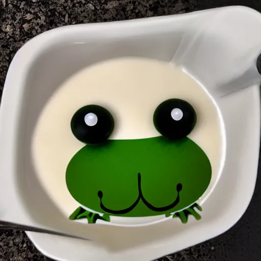 Image similar to frog in yogurt