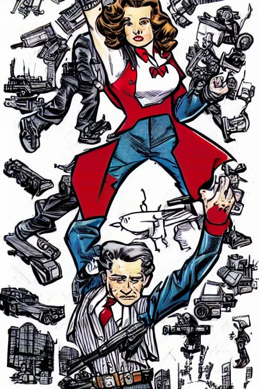 Image similar to Agent carter illustration concept art in the style of Arthur Adams