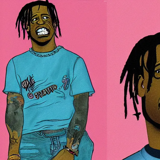 travis scott drawn in the style of the simpsons | Stable Diffusion ...