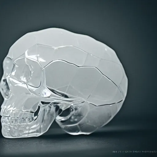 Prompt: high quality photo of crystal alien skull, photography 4k, f1.8 anamorphic, bokeh, 4k, Canon, Nikon