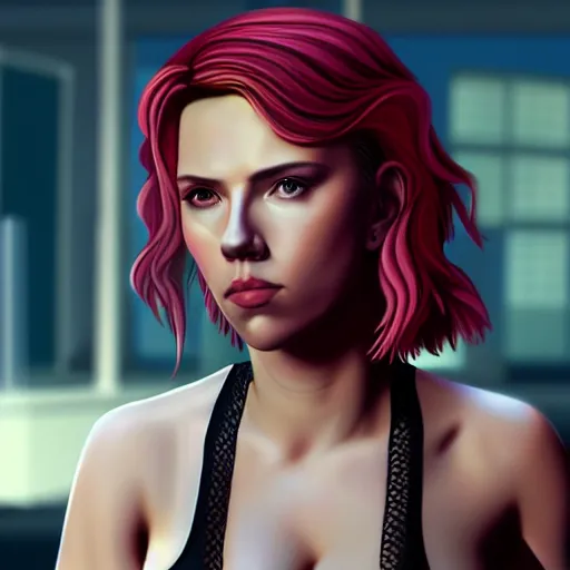 Prompt: scarlett johansson Cyberpunk 2077. CP2077. 3840 x 2160