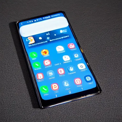 Image similar to 2022 Samsung Fold 4 phone, concept art, hyperdetailed