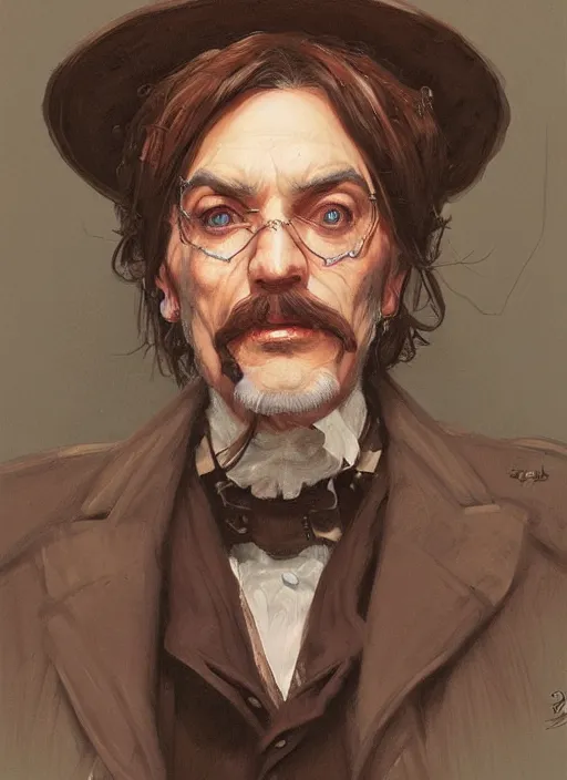 Image similar to close up concept art of a nice victorian character, by sabbas apterus, by donato giancola