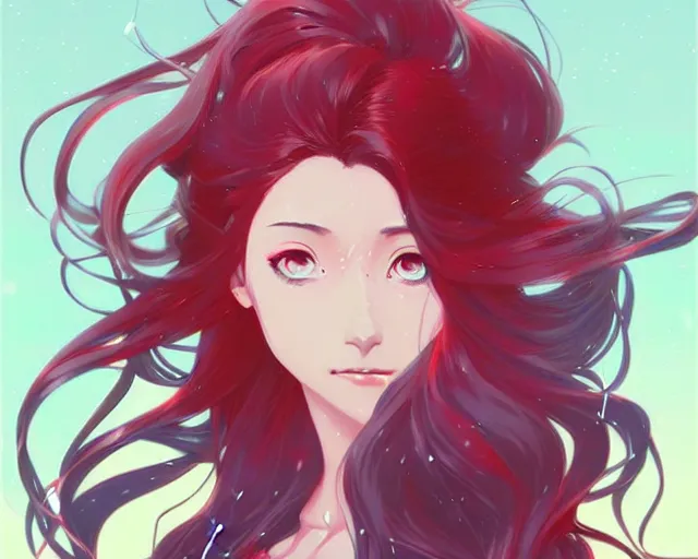 Image similar to a ultradetailed beautiful panting of rin tohsaka with flowing hair, by conrad roset, greg rutkowski and makoto shinkai, rin, fate, trending on artstation