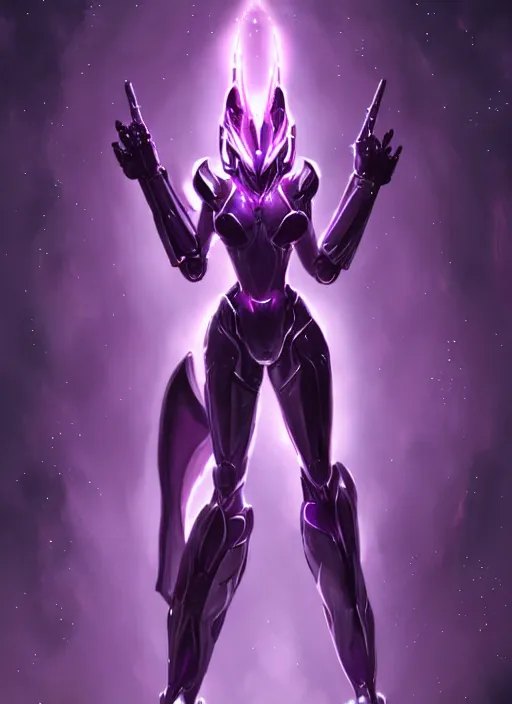 Image similar to cinematic goddess full shot, beautiful stunning hot anthropomorphic robot mecha female dragon, sleek dragon head, metal ears, led purple eyes, smooth fuschia skin, smooth silver armor, floating in space, holding a galaxy, epic proportions, epic size, epic detail, furry art, dragon art, giantess art, warframe fanart, furaffinity, octane