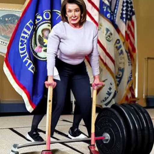 Image similar to nancy pelosi deadlifting 5 0 0 pounds