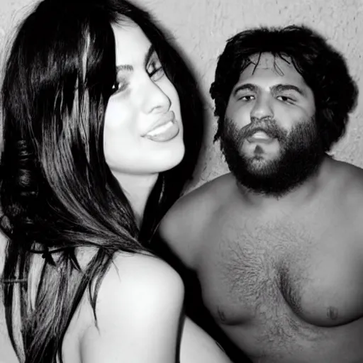 Prompt: photo of hot curvy spanish latina cuban college girl with black hair smoking weed with bigfoot