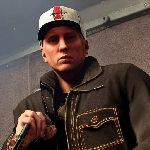 Image similar to Eminem in red dead redemption 2 4k detail